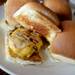 Four mini burgers served with American cheese and grilled onions at Sidetrack. Melanie Maxwell | AnnArbor.com